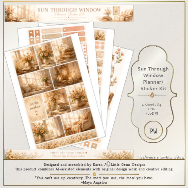 (image for) Sun Through Window Planner Sticker Kit